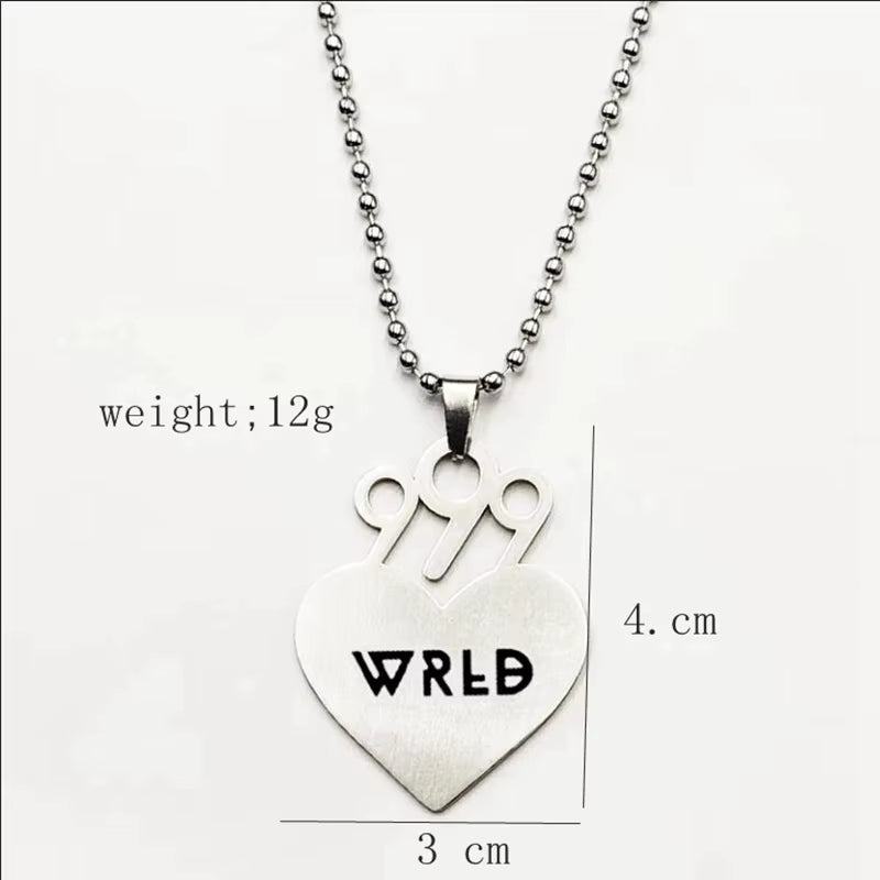 Juice WRLD Pendant Necklace Beads Stainless Steel Necklace for Women Man Fans Gift Collares Mujer Gargantilha Collier Femme