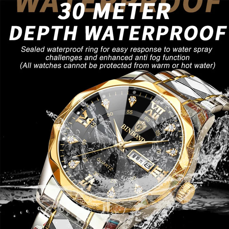 Top Brand Luxury Fashion Watch Men Waterproof Week Date Clock Sport Watch Men Quartz Wristwatch Relogio Masculino B2521