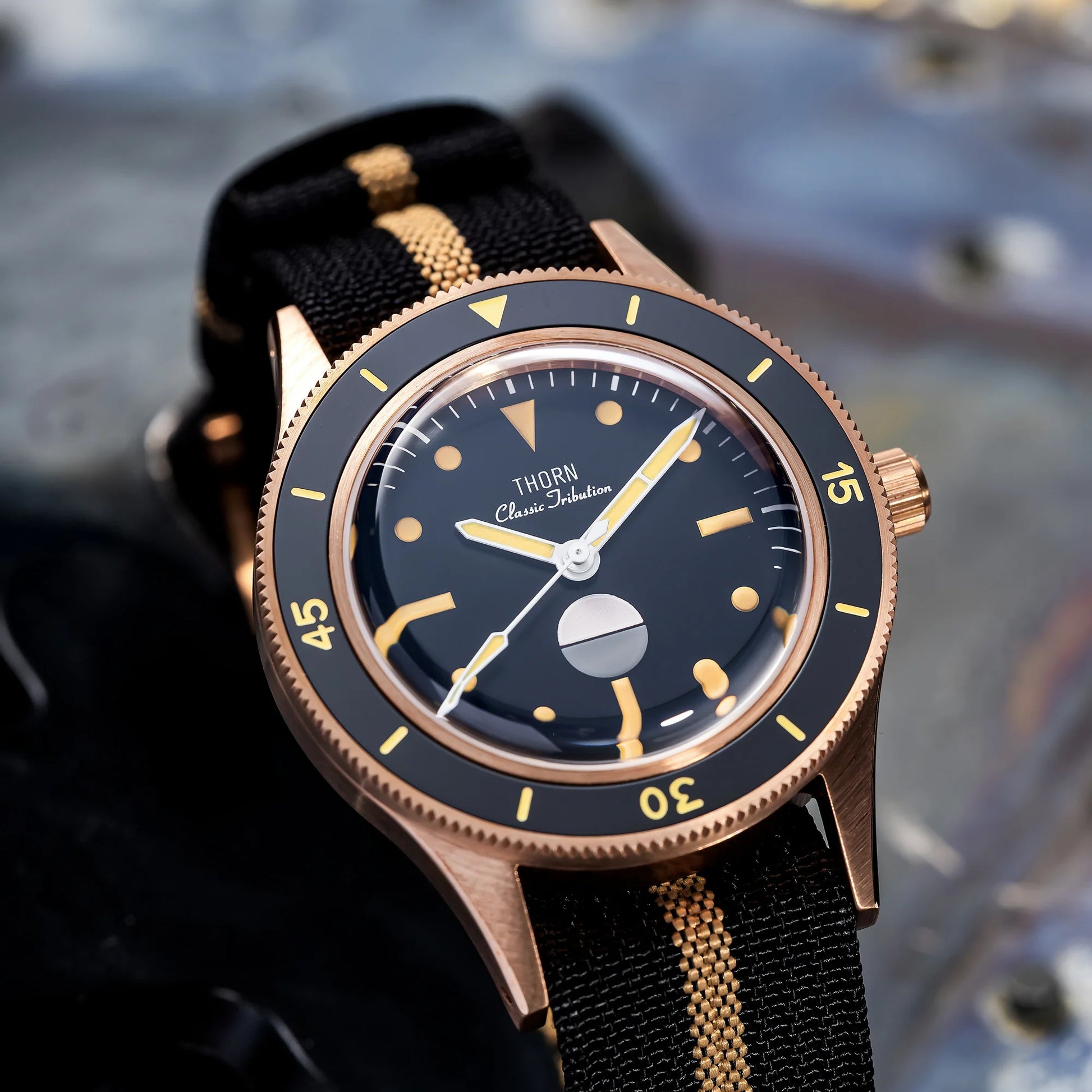 Men'S Bronze Dive Watch CUSN8 Bronze Sapphire 40Mm Black Dial Ceramic Bezel NH35 Automatic Movement 20Bar Water Resistant