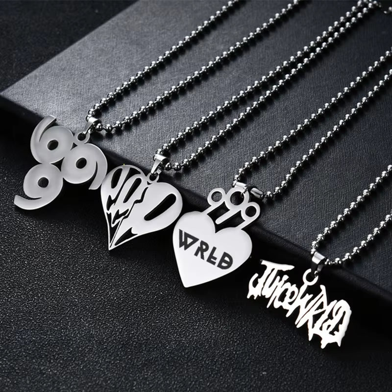 Juice WRLD Pendant Necklace Beads Stainless Steel Necklace for Women Man Fans Gift Collares Mujer Gargantilha Collier Femme