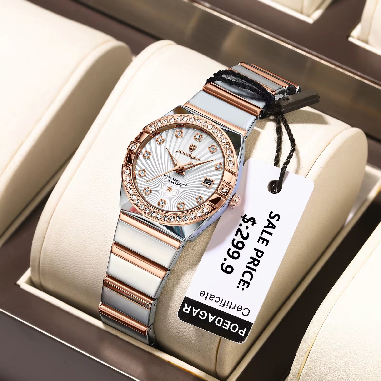 Luxury Woman Wristwatch Waterproof Luminous Date Stainless Steel Watch for Ladies High Quality Quartz Women Watches+Box