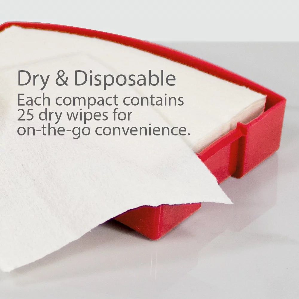 Gold & Silver Jewelry Cleaning Wipes, Red Compact, 25Ct Dry Disposable Wipes Clean and Polish Gold and Silver Jewelry